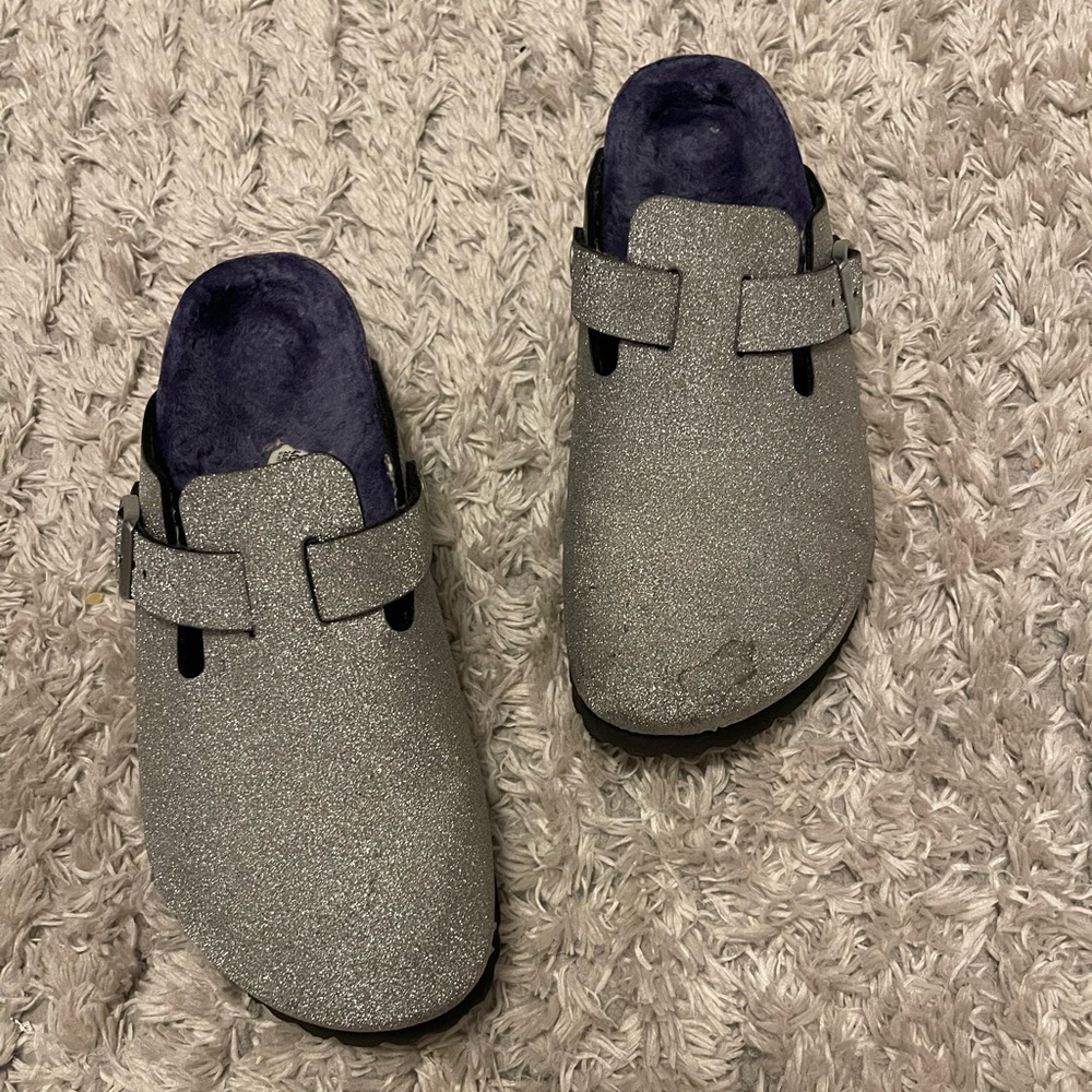 Silver Sparkly Birkenstocks